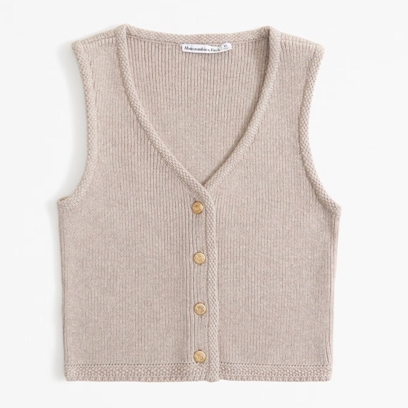 Abercrombie Mara sweater vests NWT sz S black & white / black / white / beige - Picture 11 of 13